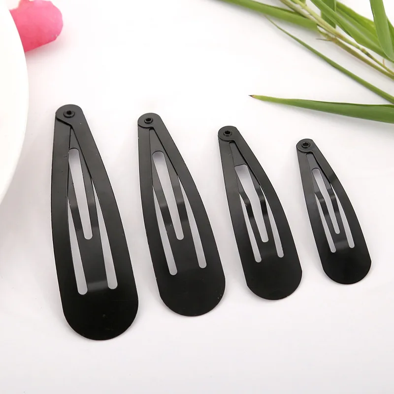 

100pcs/set Black Gold Tone Snap Hair Clips 5/6/7/8cm Craft Bow Handmade Diy Hair Accessories For Women Girls Hairgrip Hair Clip