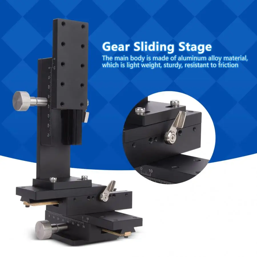 

40x90mm Manual Trimming Platform X Y Z 3 Alexs Detachable Adjustable Gear Guide High Accuracy Stage