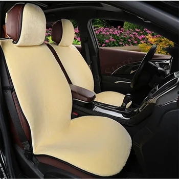

For Toyota BMW Kia Mazda Ford Mercedes-Benz Faux Fur Car Cushion Cover Winter White Universal Car Interior Faux Fur Car Cushion
