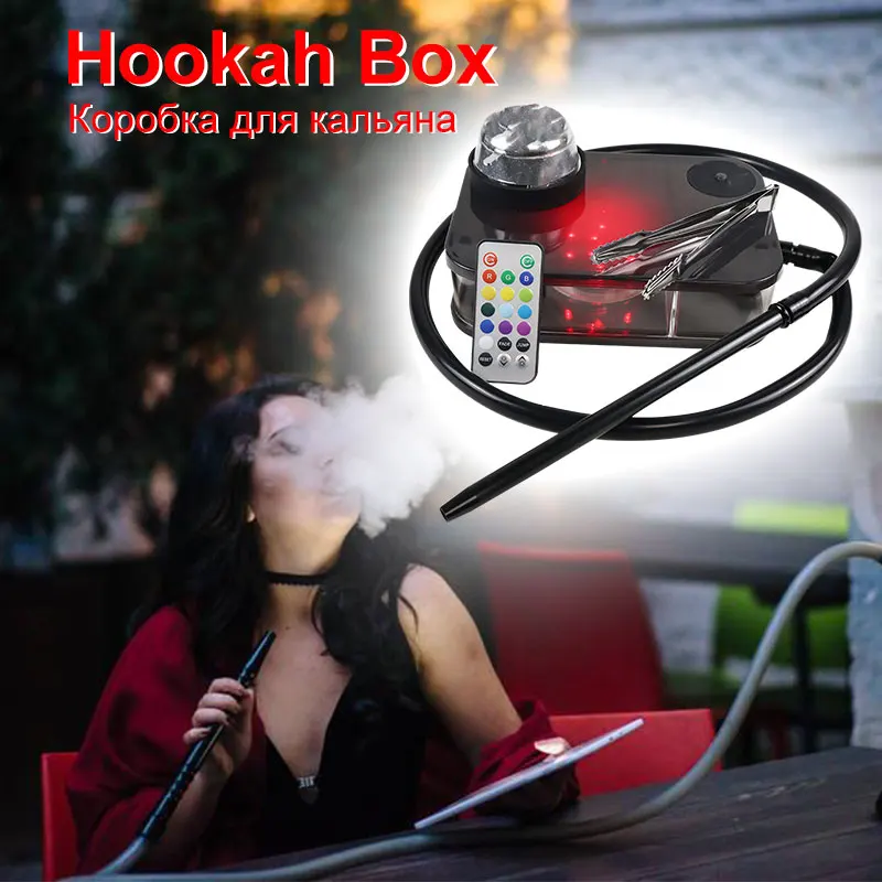 Shisha Box Acrylic Hookah With LED Light Nargile Sheesha Narguile