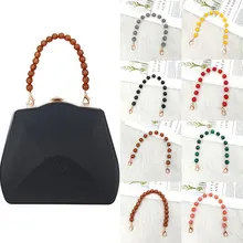

Round Bead High Quality Excellent Lady Resin Colored Bead Handbag Strap Girls Fashion Big Size Pearl Top Handle Purse Belt