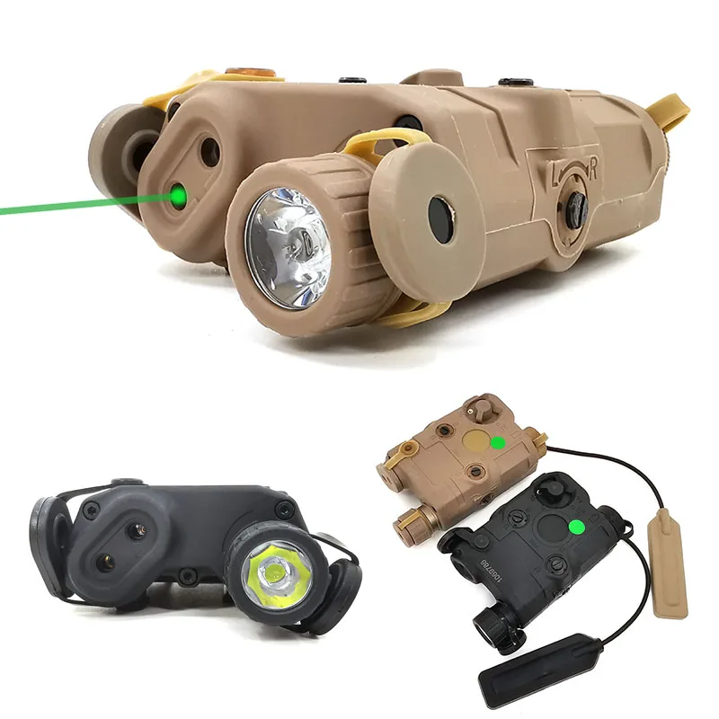 

Tactical AN/PEQ-15 Green Dot Laser with White LED Flashlight Torch IR illuminator For Hunting Rifle Battery Case