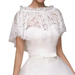 White Ivory Bridal Shawls Lace Wedding Bolero Jacket High Quality 2020 Women Wraps for Prom Party Free Shipping