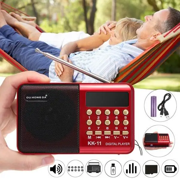 Портативный FM радиоприемник BEESCLOVER r57 портативный MP3 плеер с поддержкой USB и TF