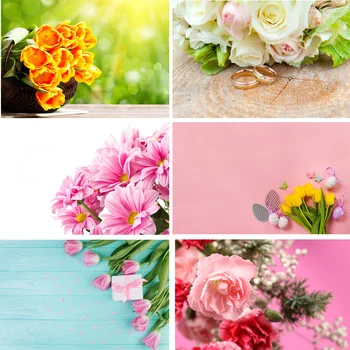 

SHENGYONGBAO Vinyl Custom Photography Backdrops Prop Flower and Wooden Planks Theme Photography Background 200309HK-009