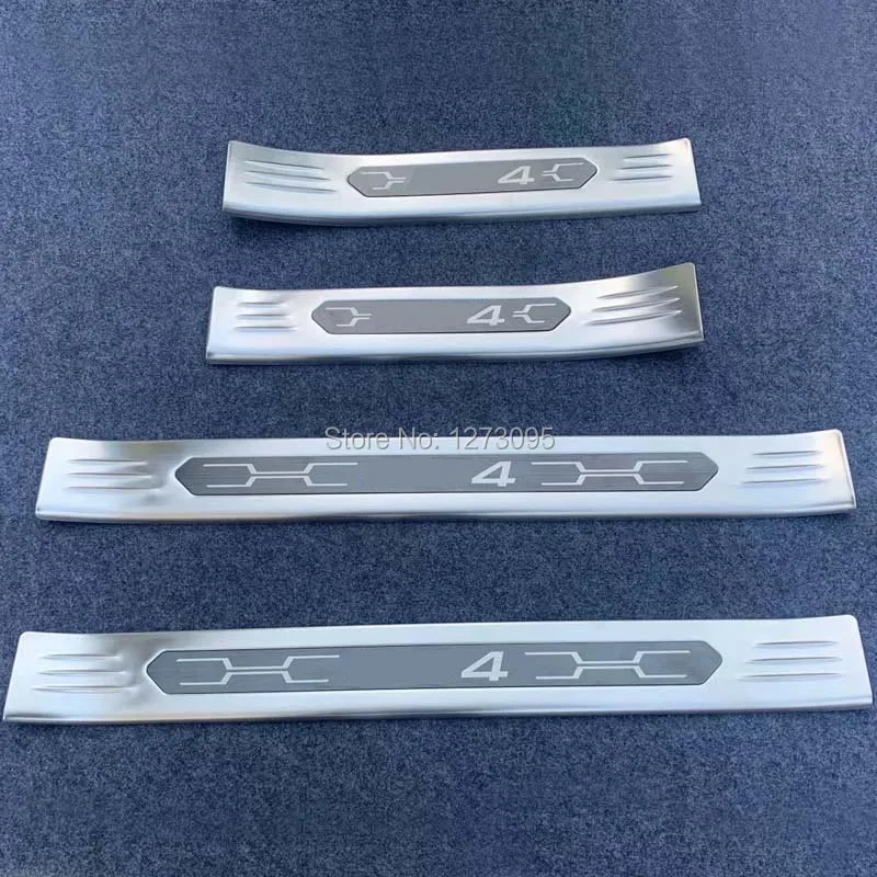RAV4 Letter Silver Для Toyota RAV4 XA50 Нержавеющая Накладка на порог Защитная Накладка на педаль наклейка RAV 4 автомобильные аксессуары - Цвет: RAV4 Letter Silver