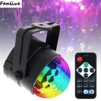 

10pcs Colorful Sound Activated Rotating Disco Ball Party Lights 3W RGB LED Stage Light for Christmas Home KTV Xmas Wedding