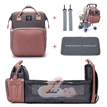 

Lequeen Diaper Bag for Baby Care Kits Bed Backpack Multifunctional Outdoor Nappy Bags with Hooks Maternity Nursing Stroller Bags