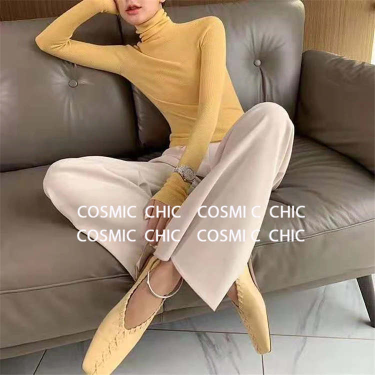Cosmicchic осенние женские брюки с широкими штанинами Повседневное свободные OL брюки Высокая Талия Элегантная Леди Высокое качество брюки с