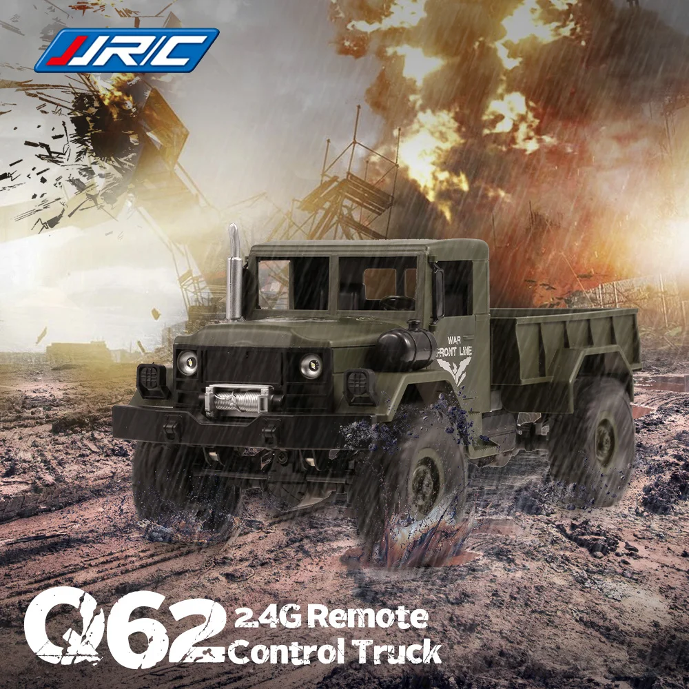 

JJR/C Q62 Q63 1:16 RC Cars Off-Road Military 2.4G 4WD w/ Head Lights 500g Load RC Pickup Car RC Kids Toys Gifts