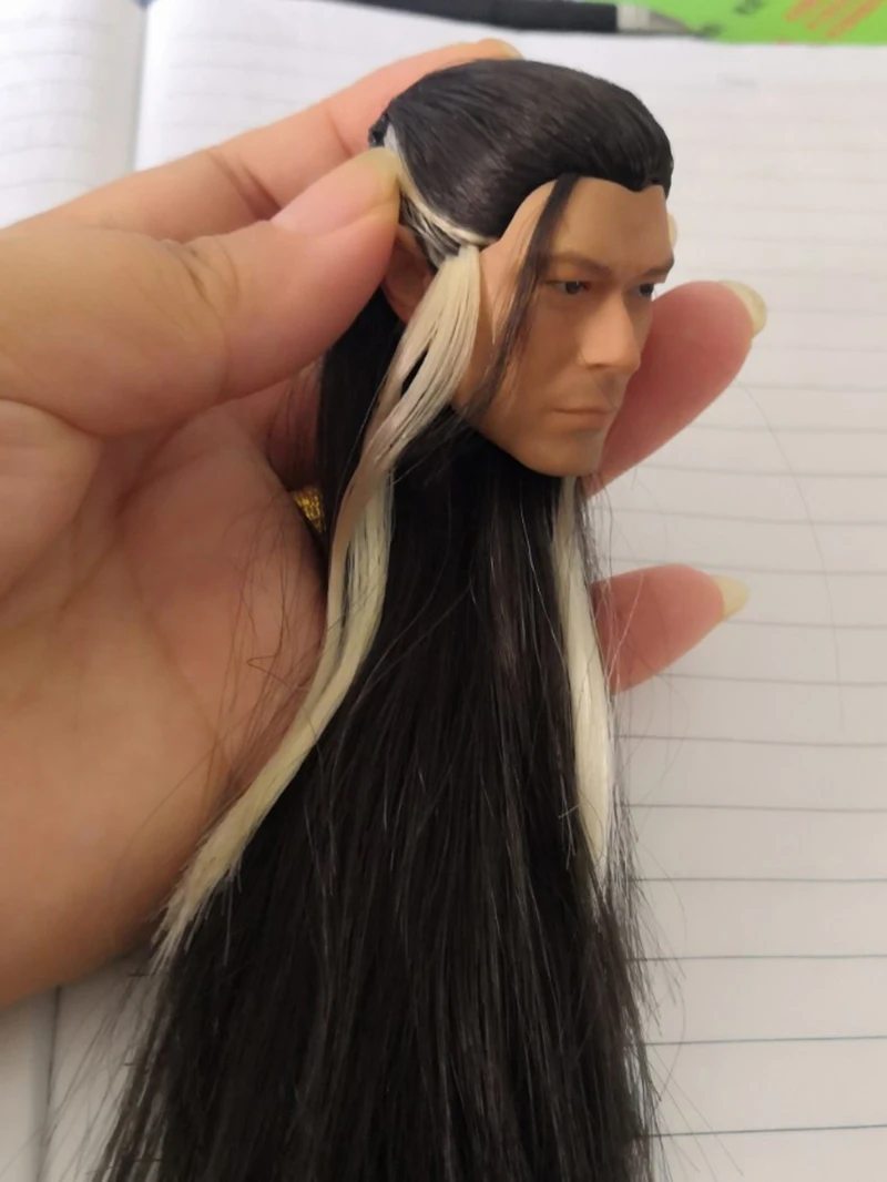 1/6 весы Condor Heroes yang Guo Луи КОО Мужская голова скульптура древние длинные волосы резьба 2 лица коллекционные игрушки аксессуары