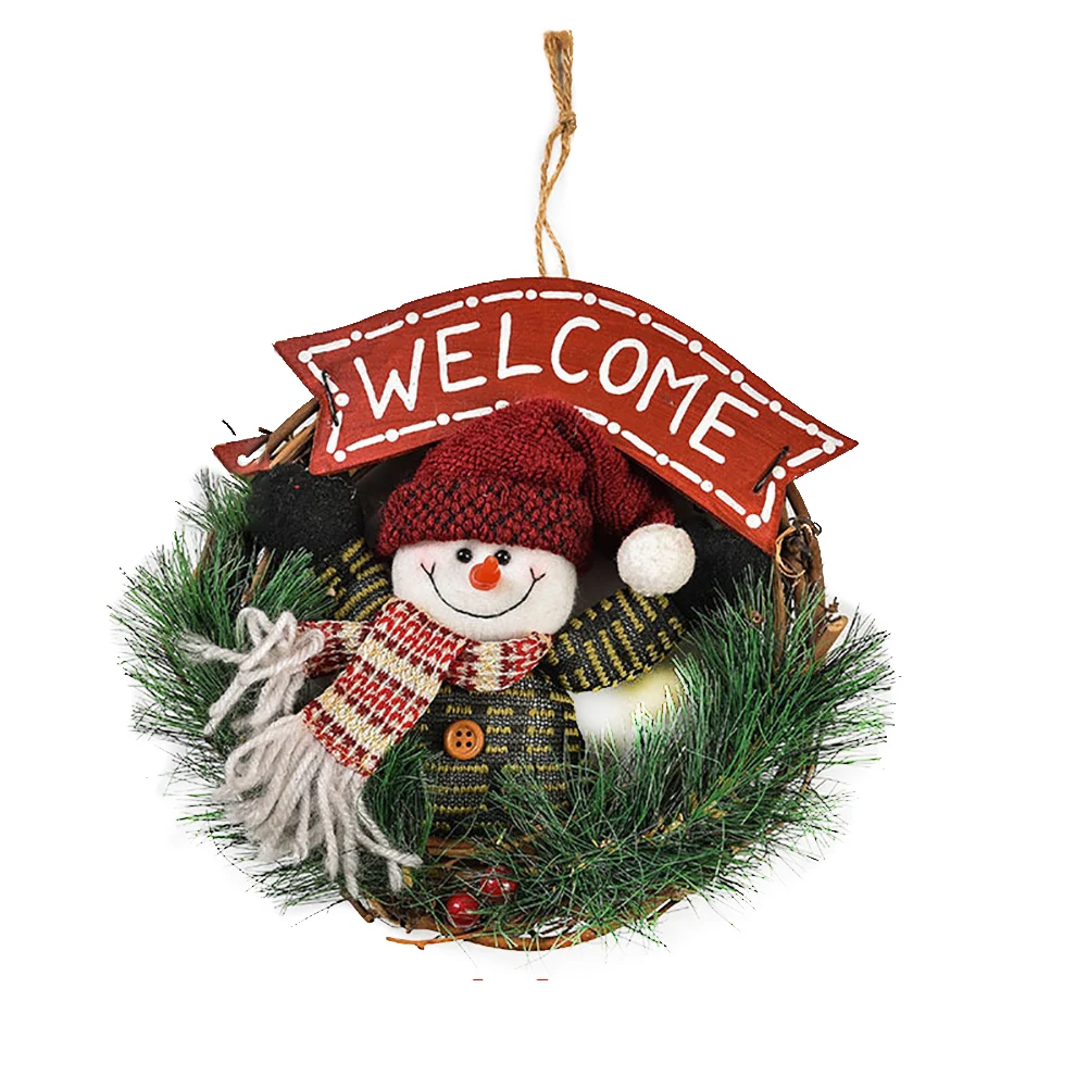 

Artificial Rattan Home Hanging Doll Easy Apply Pendant Christmas Wreath Multipurpose Gifts Round Party Mini Decorative Door