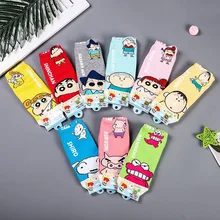 Аниме «курэен Син-тян»; принт Носки Nohara, химавари из Nowara Shnnosuke Тору Kazama Весна-осень милые с изображением забавного героя мультфильма; женские хлопковые носки