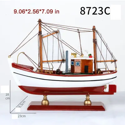 40*12,5*32 см деревянная имитационная модель кораблей ручной работы для рыбалки, парусных лодок, наборы игрушек, украшение стола, рождественский подарок - Цвет: 23cm- C