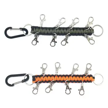 

Outdoor Carabineer & Quickdraw Cheer Bows Holder Umbrella Rope Braided Keychain Multi-function Climbing Camping Key Chain Tools