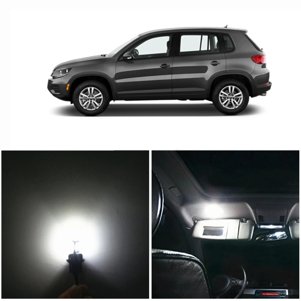 

WLJH White Canbus Error Free Map Reading Vanity Mirrors Light Bulb For VW Volkswagen Tiguan LED Interior light Kit 2009-2013 9X