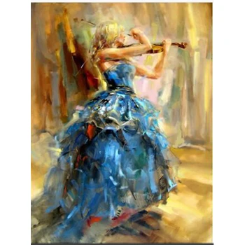 

5D DIY Diamond painting Violin woman Full Square Round Diamond embroidery african style Cross stitch beauty Diamond kit craft