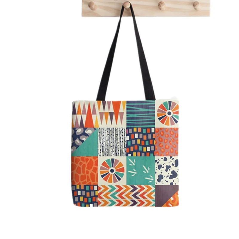 Shopper words pop art Printed Tote Bag women interesting Harajuku shopper handbag girl Shoulder shopping bag Lady Canvas Bag