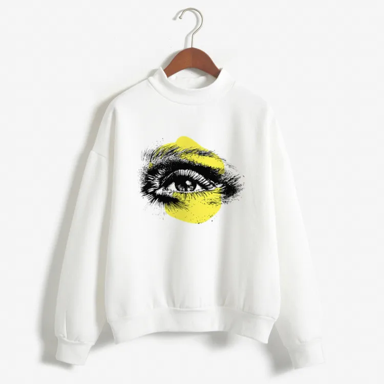 WHITE-DY419 Женские толстовки в студенческом для модных девочек № 98 куртки с капюшоном и принтом с буффами на рукавах и белого цвета; милые розовые Топы на осень свитшоты fresh серая толстовка с капюшоном - Цвет: WHITE-DY419