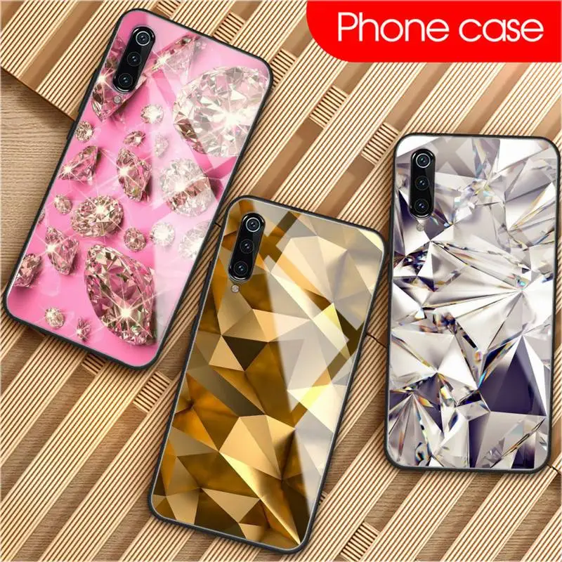 Black And Gold Diamond Phone Case For Xiaomi mi 6 8 8Lite Redmi Note7 PRO 5 Tempered glass | Мобильные телефоны и