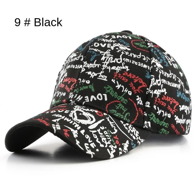 38 Styles Hot Graffiti Baseball Cap Women’s Hat Summer Sun Hat Cotton Men’s Baseball Cap Sports Cap Golf Cap Gorras Hombre 30