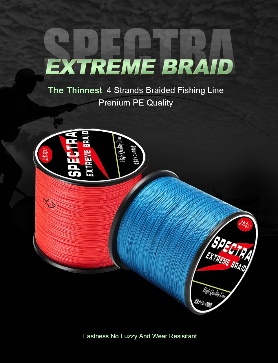 Multifilament Braid Line, Super Strong Japan PE Lines, Saltwater Fishing,  Multi Color, 16Strands, 55 LB-250 LB, 1000m