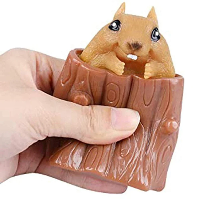 сжимаемая игрушка кролик в виде моркови Сжимаемая мягкая игрушка-пень в виде белки