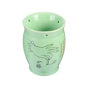 

1pc Double Layer Moxibustion Pot Ceramic Can Tin Moxa Cup Massage Tool For Spa Home