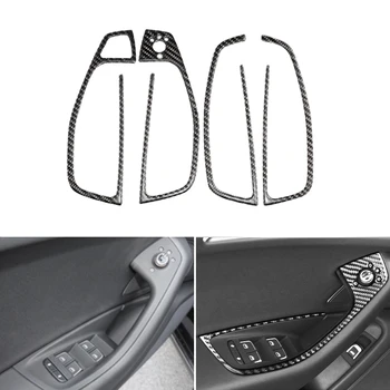 

Real Carbon Fiber Car Door Handle Armrest Panel Window Lift Switch Button Cover Trim For Audi A6 C7 2012 2013 2014 2015 2016