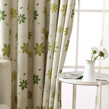 

Finished Curtain Fabric For Living Room And Bedroom Pastoral Blackout Curtains Window Curtain Ready-Made Curtains