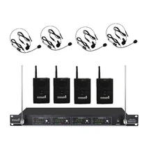 STARAUDIO Профессиональный 4 канала VHF петличный лацкане гарнитура беспроводной микрофон системы для сцены диско церкви вечерние SMV-4000B