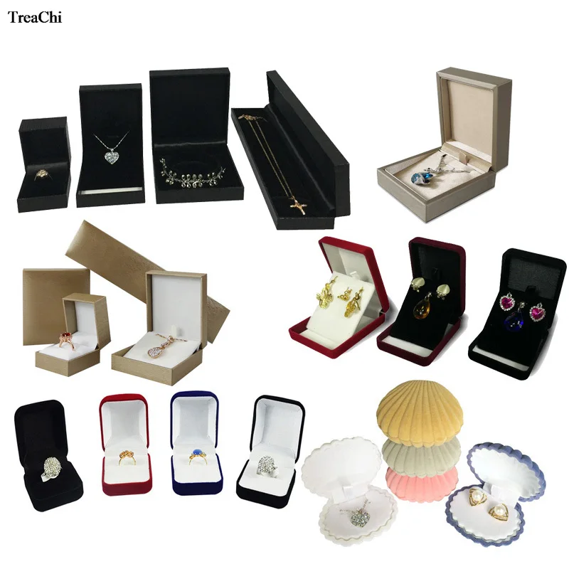 

Fine Ring Jewelry Gift Box Earring Jewellery Storage Case Necklace Pendant Organizer Gift Box Bracelet Joyero Package Showcase