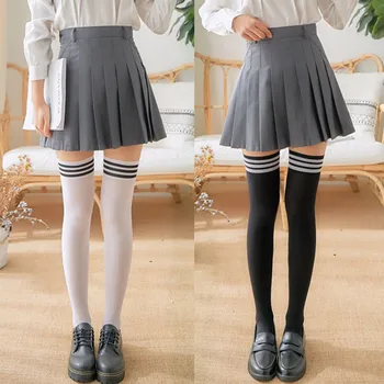 

Women's Stockings College Style Stockings Half Length Legs Silk Stockings Three Anti-slip Boots Socks Knee Socks