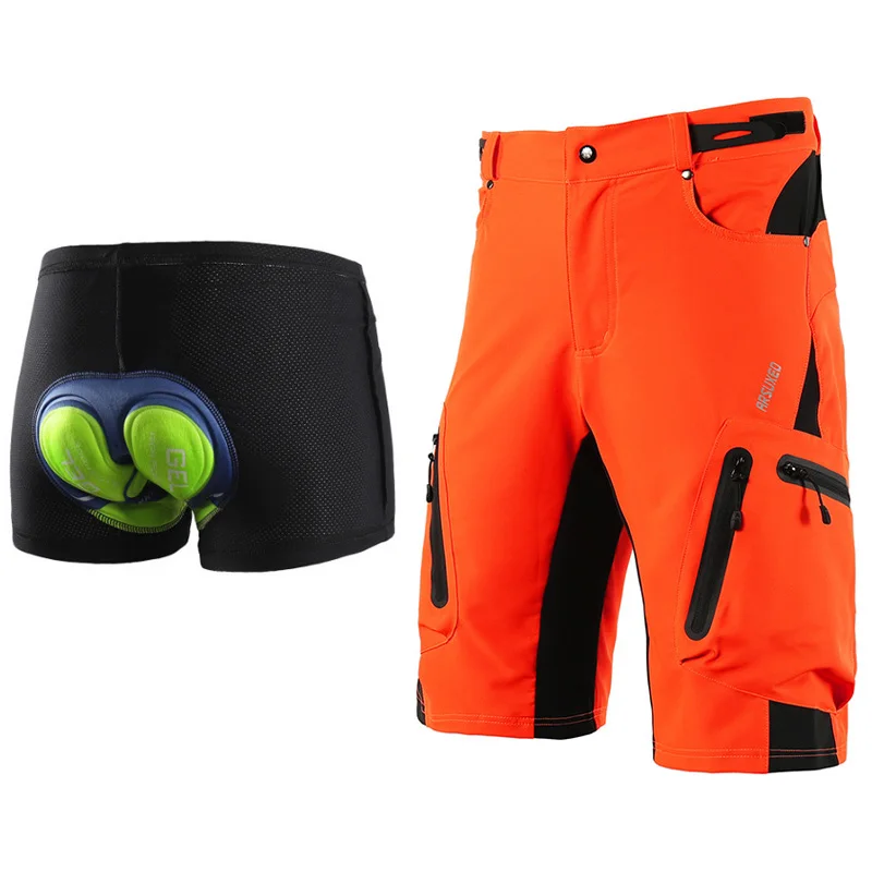 1202 orange Мужские шорты для горного велосипеда DH MTB Горные Шорты свободного кроя с подкладкой нижнее белье EU/us размер S-XL - Цвет: 1202 orange