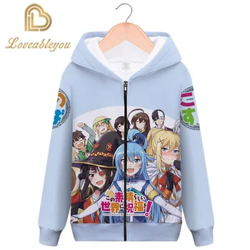 

Kono Subarashii Sekai Ni Shukufuku Wo Megumin Hoodie Anime Cosplay Costume Coat Fashion Men Women Zip Up Jacket
