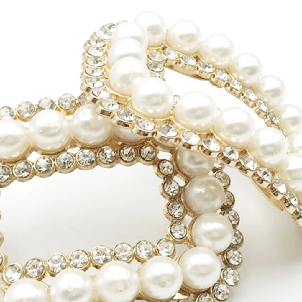 2pcs Rhinestone Pearl Bridal Wedding Shoes Clips Decorative Buckle Crafts