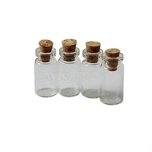 

10Pcs Mini Clear Glass Bottle Wishing Bottle Vials Empty Sample Jars With Cork Stopper Message Weddings Wish Jewelry Par