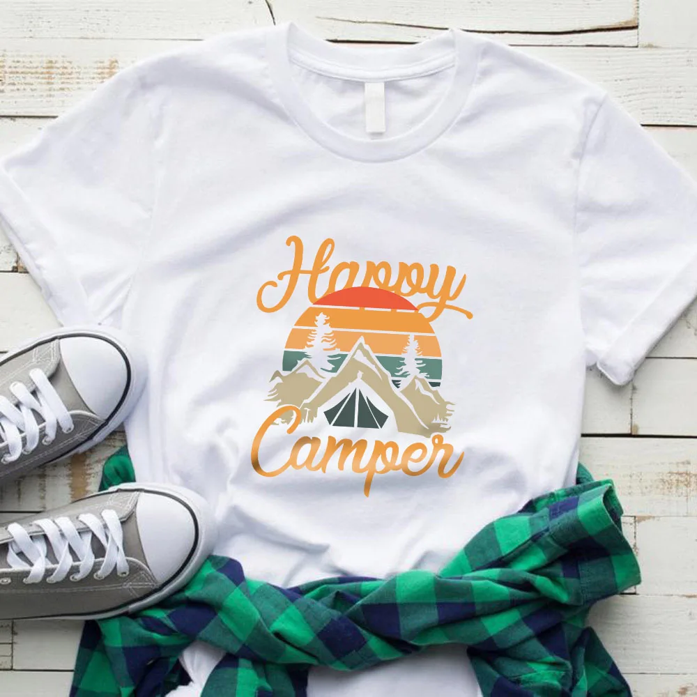 

2QIMU Womens Cotton Shirts Plus Size Women Happy Compen Printed Casual Tee Shirt Tops Female Streetwear in Summer 2019