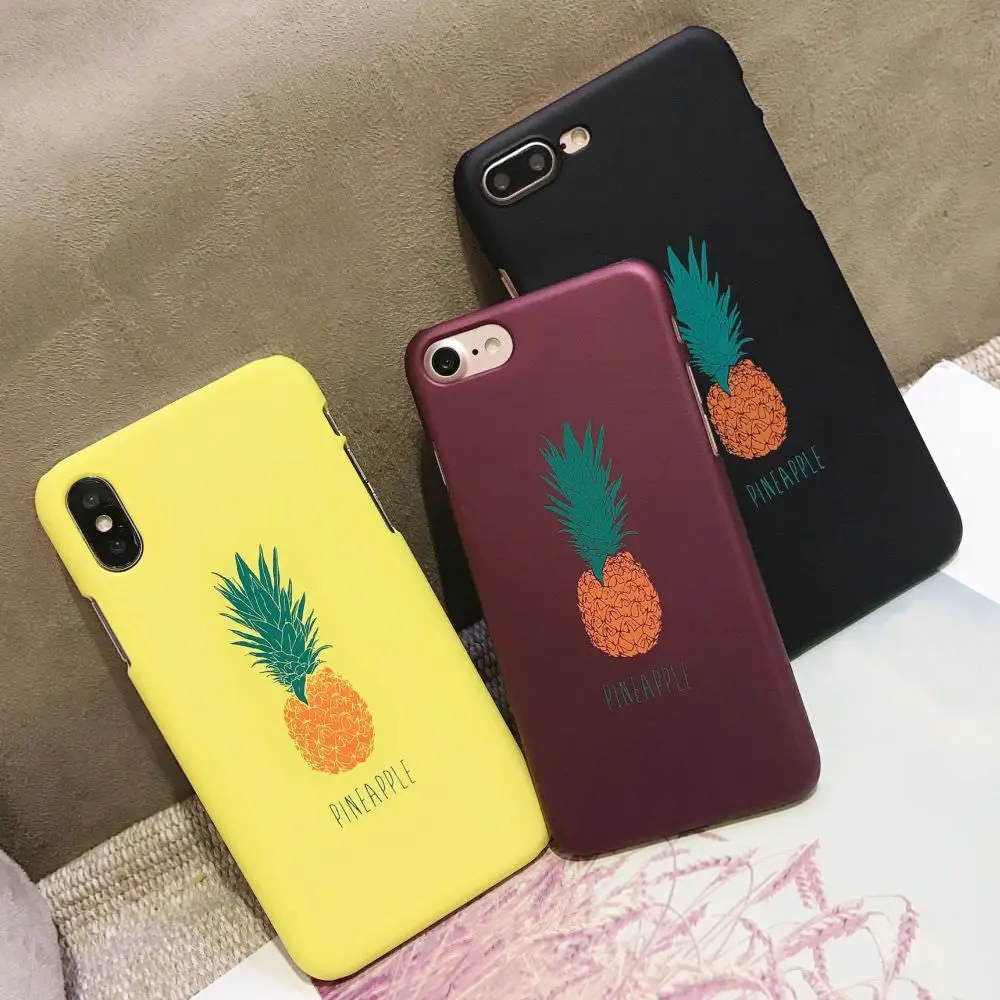 

L-FADNUT Colorful Pineapple Pattern Phone Case For iPhone X Xr Xs Max Fashion Matte Bumper For iPhone 7 8 6 6S Plus Cute Cover
