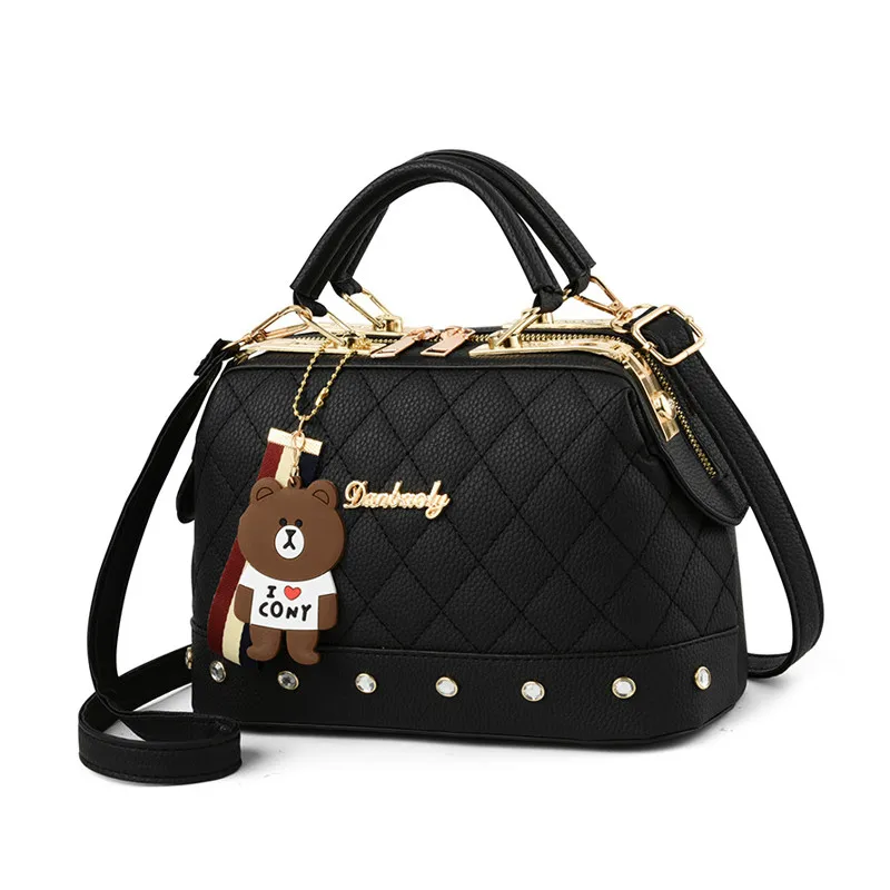 

2019 Luxury Women Leather Handbags Rivets Girls Shoulder Bags High Quality Vintage Messenger Bag Casual Crossbody Bags Female