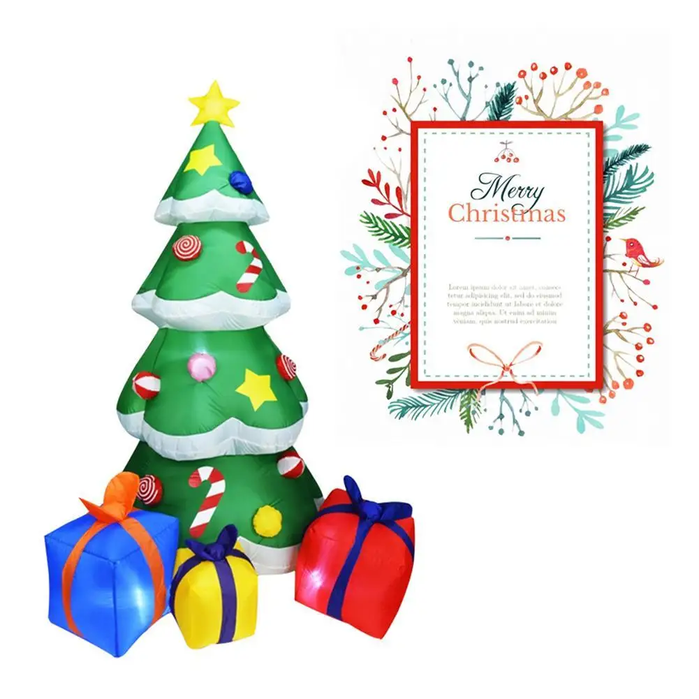 

2.1m Giant Inflatable Christmas Tree with Gift Boxes Puppy Bites Santa Claus Climbing Tree Toys Christmas Halloween Party Props