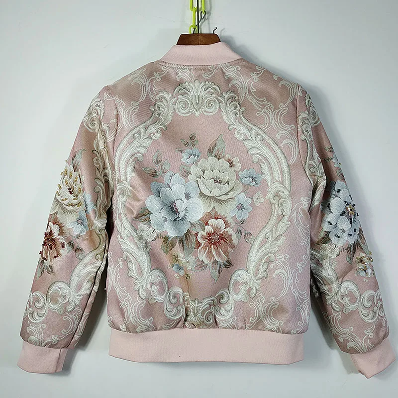 Finest  European and American high-end vintage embroidery flowers heavy work beaded diamond jacket