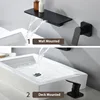 Waterfall Faucet  Matte Black Wall Mounted Bathroom Bathtub Faucet Large Shelf Platform Basin Water Mixer Quality Tap ► Photo 3/6