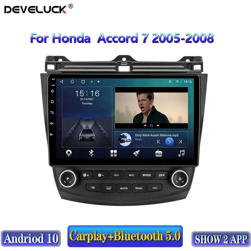 Автомагнитола 2 din 6G + 128G Android 10 мультимедийный видеоплеер для Honda Accord 7 2005-2008 стерео