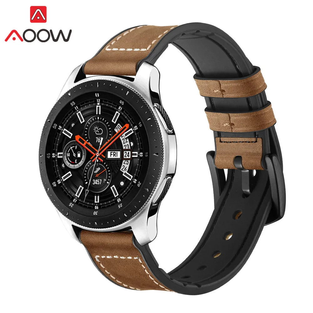 20 мм 22 мм силиконовый ремешок из натуральной кожи для samsung Galaxy Watch 42 мм 46 мм gear S3 S2 спортивный сменный Браслет ремешок