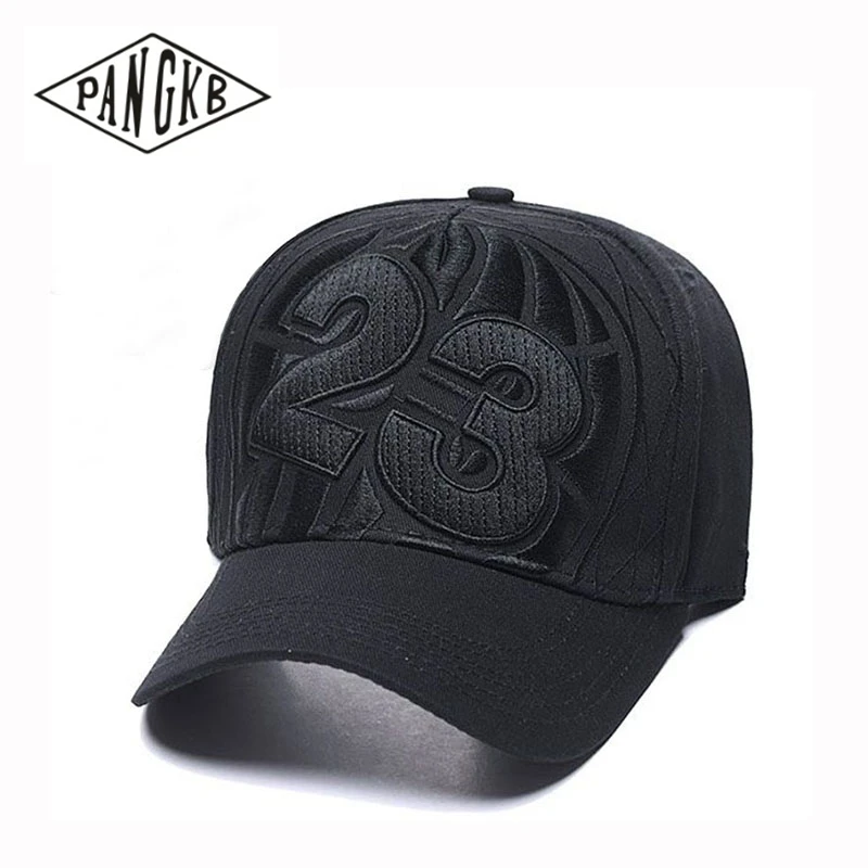 

PANGKB Brand 23 CURVED CAP black basketball adjustable hip hop baseball cap for men women adult outdoor casual sun snapback hat