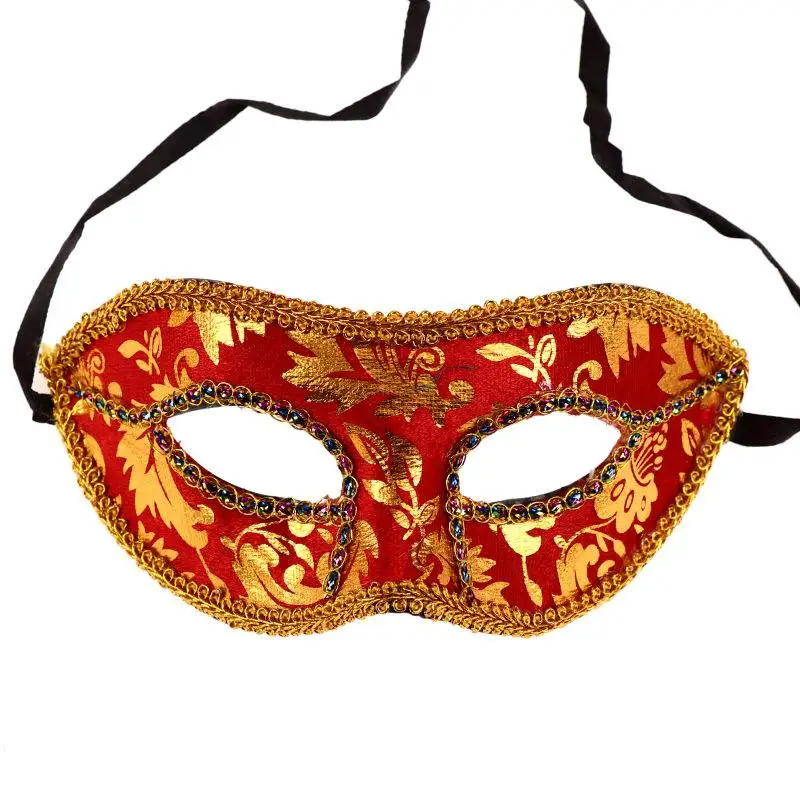 Halloween Masquerade Mask Creative Floral Print Mask For Women Girls Black Gold Christmas Costumes Masque Carnaval Party Masks