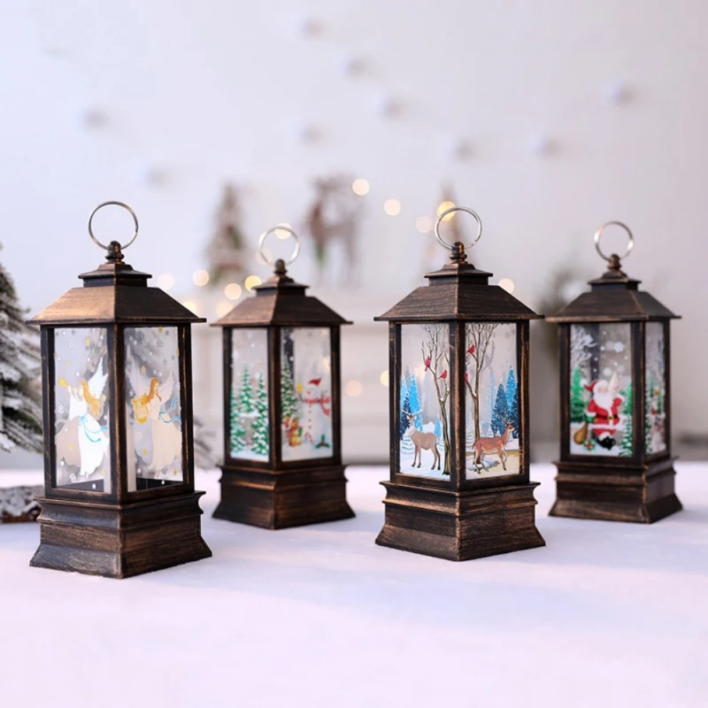 

Christmas Rustic Decor Lantern Battery Operated LED Candle Lamp Seasonal Decorations Home Decoration Accessories Lampion