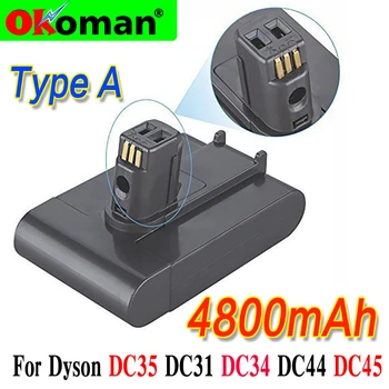 

(Type A) 22.2V 4800mAh Li-ion Vacuum Battery for Dyson DC35, DC45 DC31, DC34, DC44, DC31 Animal, DC35 Animal,917083-01
