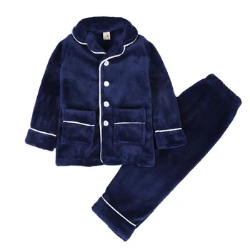 

Spring winter Kids Pajama set clothes Boys Girls Flannel thick Sleepwear nightwear clothing sets Children Coral fleece Pajamas